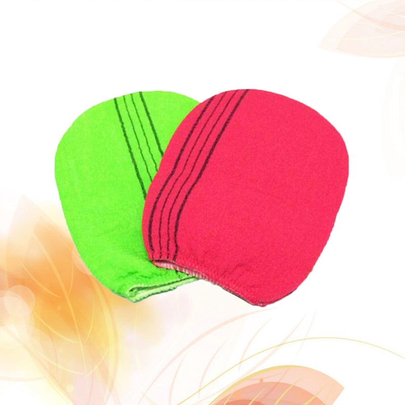 4 pcs Bathing Gloves Rubbing Gloves Exfoliating Gloves Shower Bath Towels Rayon Exfoliating Bath Gloves (Random Color) - Image 2