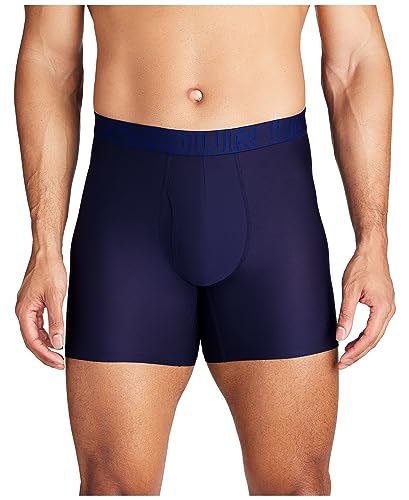 Under Armour Performance Tech Mesh Boxerjock 6in 3 Pack, Midnight Navy - Core 3 Pack, XL - Image 4