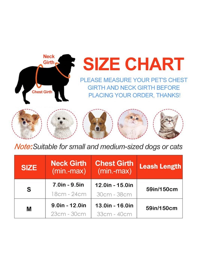 SYOSI Escape Proof Cat Harness(S-Size), Adjustable Step-in Vest Reflective Strip Leash Set Soft Mesh Harness Small Dog Walking Harness Pet Safety Vest No-Choke Cat Vest for Kitten Puppy Rabbit - Image 5