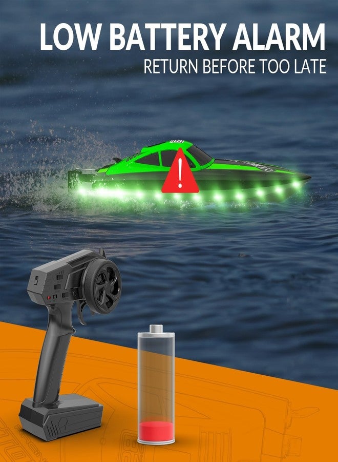 VOLANTEXRC RC Boat 20MPH Fast Remote Control Boat for Adults 2.4Ghz Toy Boats for Pools and Lake with 2 Rechargeable Batteries Toys Gifts for Adults with Light, Green - Image 5