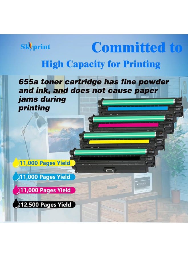 SkyPrint 655A Toner Cartridge Compatible with HP Enterprise M652n M653dn M653x M653 MFP M681dh M682z Printer.CF450A CF451A CF452A CF453A - Image 3