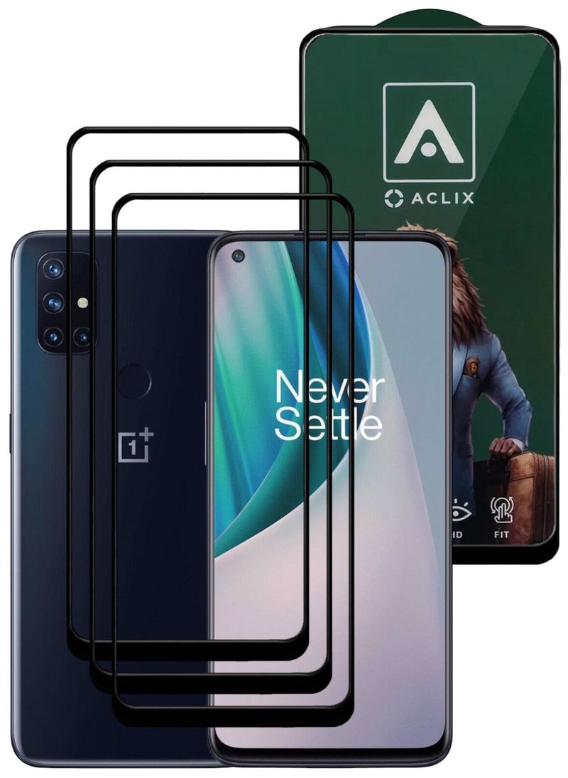 ACLIX 3 Pieces Antistatic ESD Dustproof Premium Quality High Definition Tempered Glass Screen Protector Designed For OnePlus Nord N10 5G - Image 1