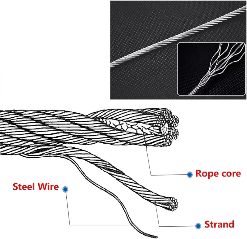 Stainless Steel Rope Wire Mesh Flexible Stainless Steel Rope Mesh Zoo Cage Fence Balcony Stair Wire Rope Fence High Altitude Steel Wire Protection for Zoo Cage Fence, Balcony, Stair(10cm/1.5mm - Image 2