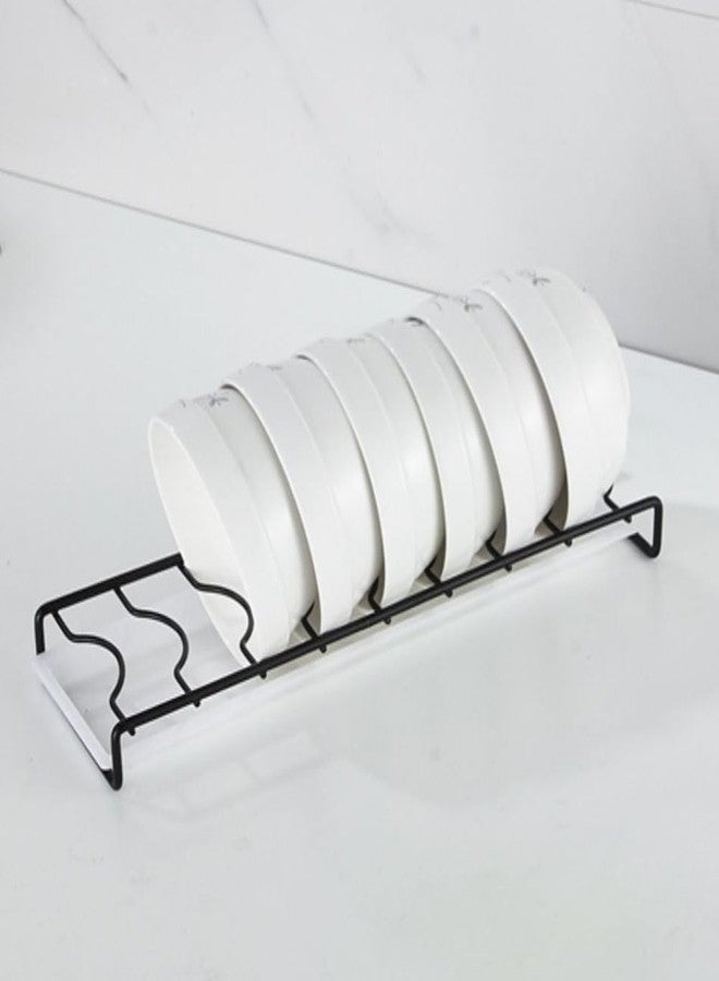 MINGFANITY Small Bowl Drainer with Drainboard, Stainless Steel Bowl Drying Rack for Kitchen Counter Organizer Storage, Storage Shelf, Black - Image 3