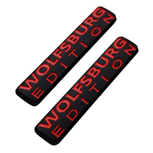 PartsTo 2X Wolfsburg Edition Emblem Badge Exterior Performance Trim Decal for VW Audi Skoda Fender Side Trunk Inner Front Window - Image 1