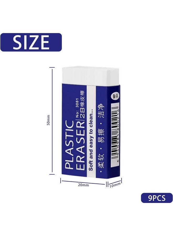 EULANT Pencil Erasers 10 Pieces, White 2B Rubbers Erasers For Schools Office Kids Adults, Soft Art Erasers For Writing Drawing Student Teachers … - Image 2