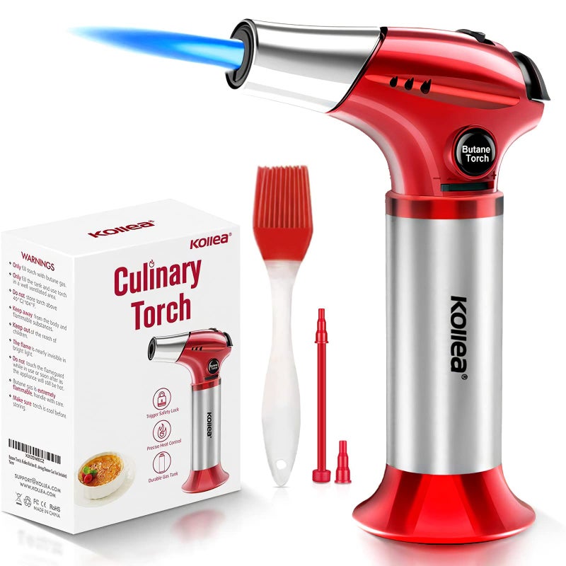Kollea Creme Brulee Torch, Refillable Butane Torch Lighter, Kitchen Torch Food Torch with Safety Lock & Adjustable Flame for Baking, Crafts, BBQ (Gas Not Included) - Image 1