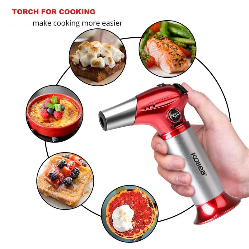 Kollea Creme Brulee Torch, Refillable Butane Torch Lighter, Kitchen Torch Food Torch with Safety Lock & Adjustable Flame for Baking, Crafts, BBQ (Gas Not Included) - Image 2