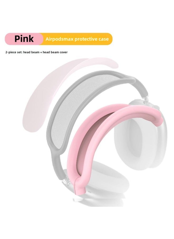 Generic - Apple AirPods Max Headphone Head Beam Protective Set Upper And Lower All-inclusive Protection Anti-deformation And Anti-dirty-Specifications:Pink Headband + Headband Cover (bag) - Image 1