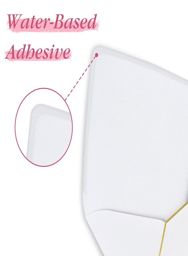 AZAZA V-Flap Envelopes 50 Pack - A4 Size, Gold Border, White - Perfect for Invitations, Wedding, Baby Shower & All Occasions - Image 4