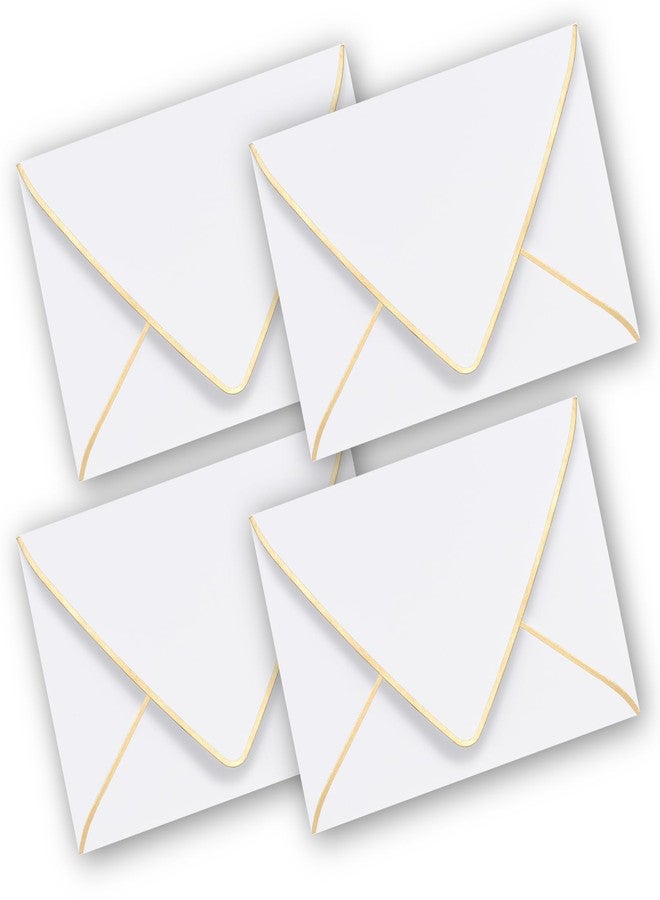 AZAZA V-Flap Envelopes 50 Pack - A4 Size, Gold Border, White - Perfect for Invitations, Wedding, Baby Shower & All Occasions - Image 1