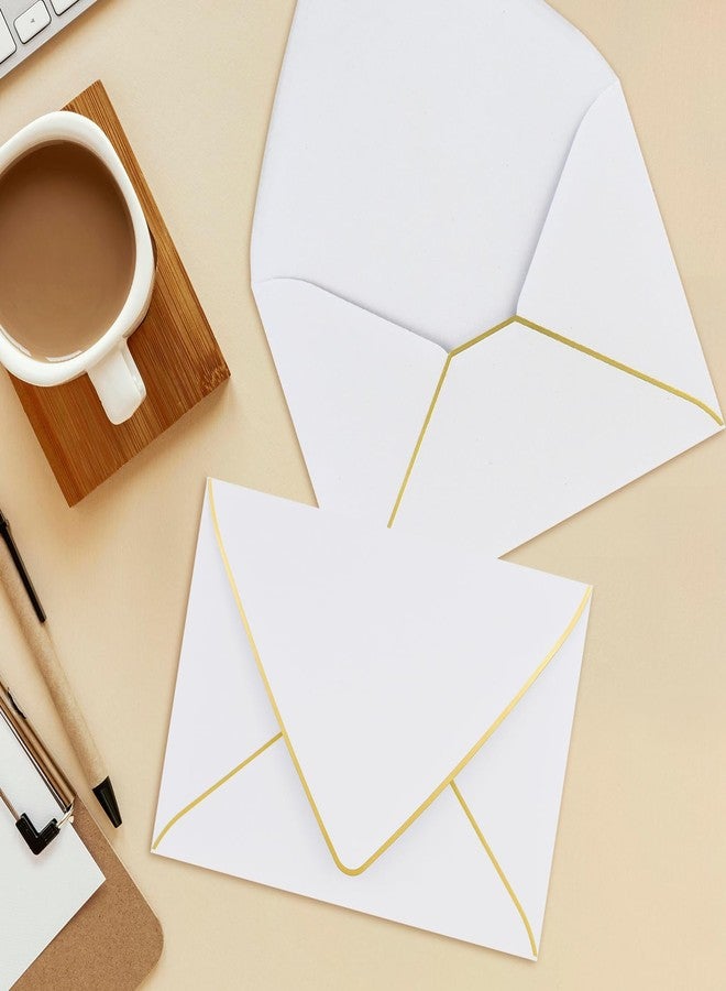 AZAZA V-Flap Envelopes 50 Pack - A4 Size, Gold Border, White - Perfect for Invitations, Wedding, Baby Shower & All Occasions - Image 5