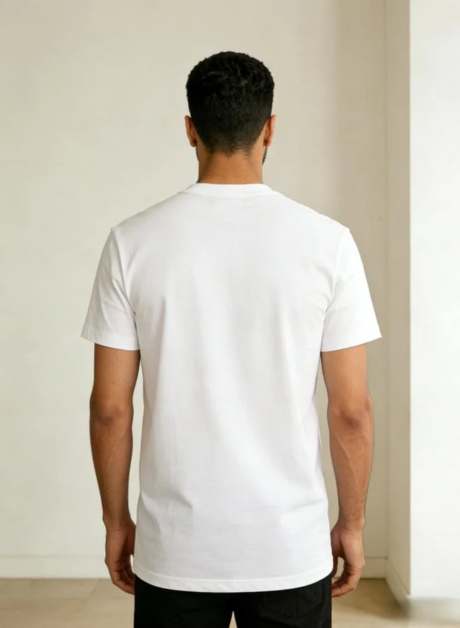 Take Two Men White Printed Short Sleeve T-Shirt