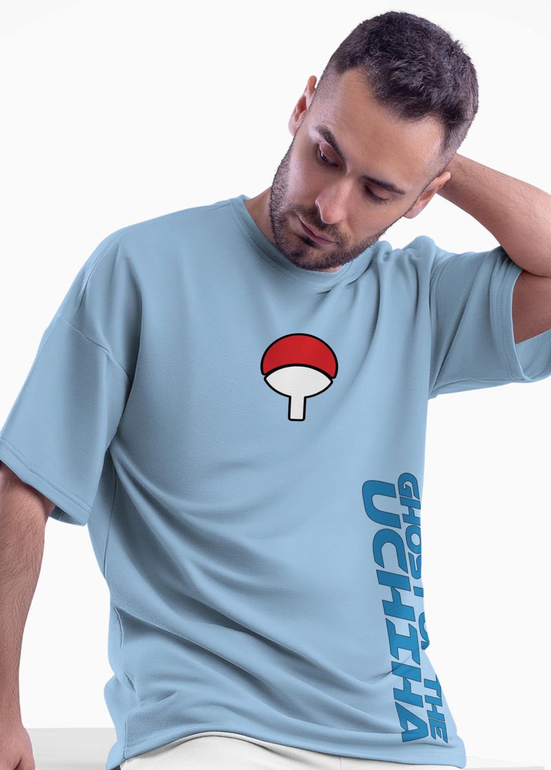 crazymonk Unisex Cotton Anime Oversized T-Shirt - Sky Blue,S - Image 3