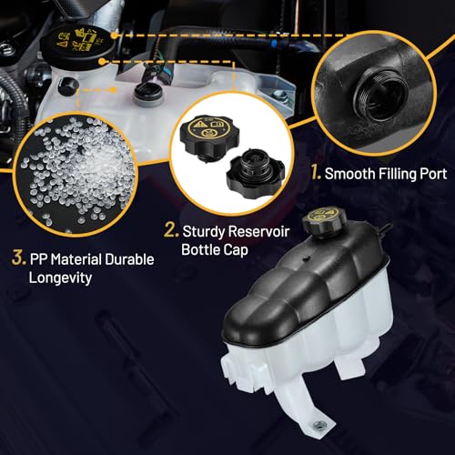 SYKRSS Coolant Reservoir Tank 603-973 Compatible with GMC Sierra 1500 Yukon Compatible with Cadillac Escalade ESV Chevy Silverado 1500 Suburban Tahoe Coolant Radiator Reservoir Tank Replace 22856231 - Image 2