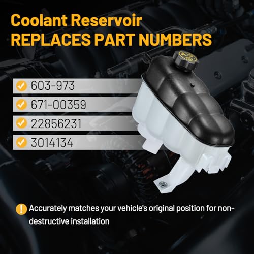 SYKRSS Coolant Reservoir Tank 603-973 Compatible with GMC Sierra 1500 Yukon Compatible with Cadillac Escalade ESV Chevy Silverado 1500 Suburban Tahoe Coolant Radiator Reservoir Tank Replace 22856231 - Image 3