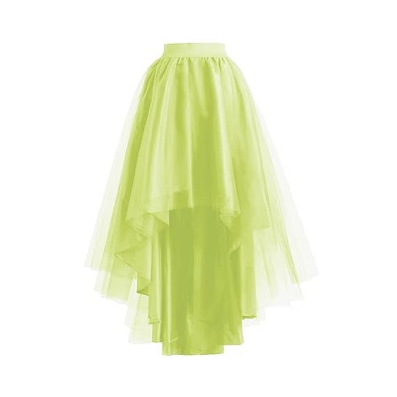 High Low Tulle Skirt for Women Lace up Wedding Party Prom Cocktail Mesh Long Tulle Skirt