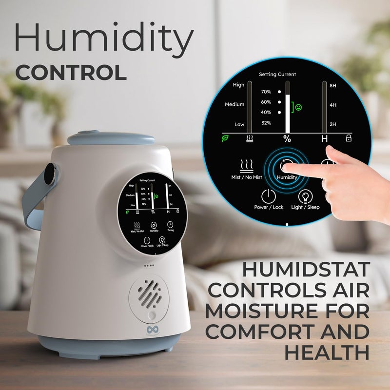 Everlasting Comfort 2.5L Top Fill Humidifier â€“ Upgraded Easy to Clean 20HR Runtime Cool Mist Air Moisturizer for Bedroom, Home, Nursery & Large Room, Whisper-Quiet Soothing Hydration for Baby & Kids - Image 5