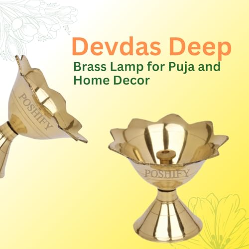 POSHIFY Devdas Brass Diya (Pack of 2) - Handcrafted Traditional Indian Oil Lamp for Puja, Home Decor, and Festival Celebrations - Image 3