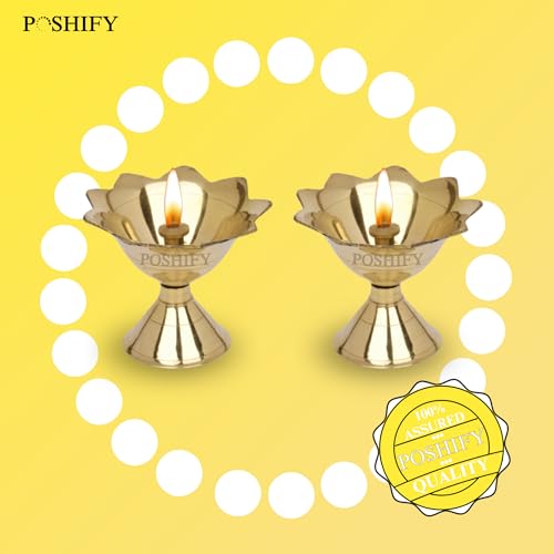 POSHIFY Devdas Brass Diya (Pack of 2) - Handcrafted Traditional Indian Oil Lamp for Puja, Home Decor, and Festival Celebrations - Image 5