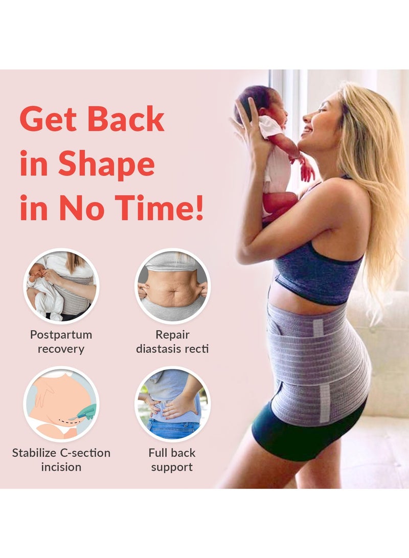 Postpartum Belly Band - Adjustable Postnatal Girdle for C-Section Recovery, Abdominal Support & Back Pain Relief - Eco-Friendly Bamboo Charcoal Fiber, Size L - Image 4