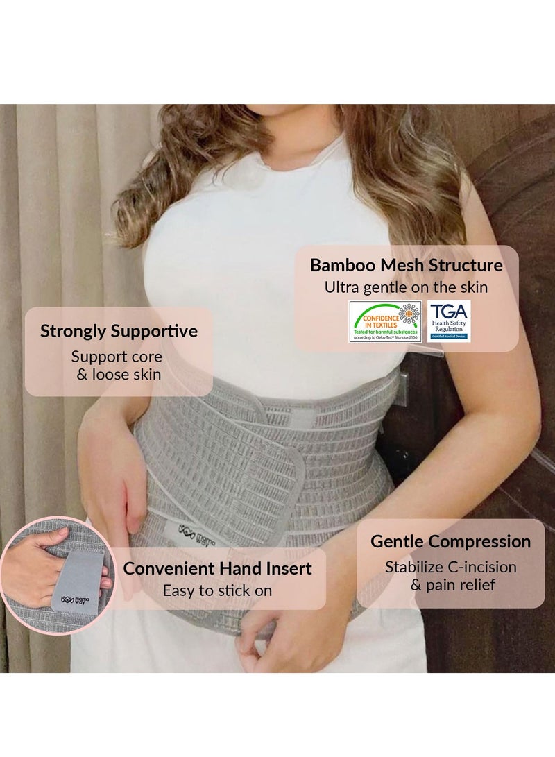 Postpartum Belly Band - Adjustable Postnatal Girdle for C-Section Recovery, Abdominal Support & Back Pain Relief - Eco-Friendly Bamboo Charcoal Fiber, Size L - Image 3