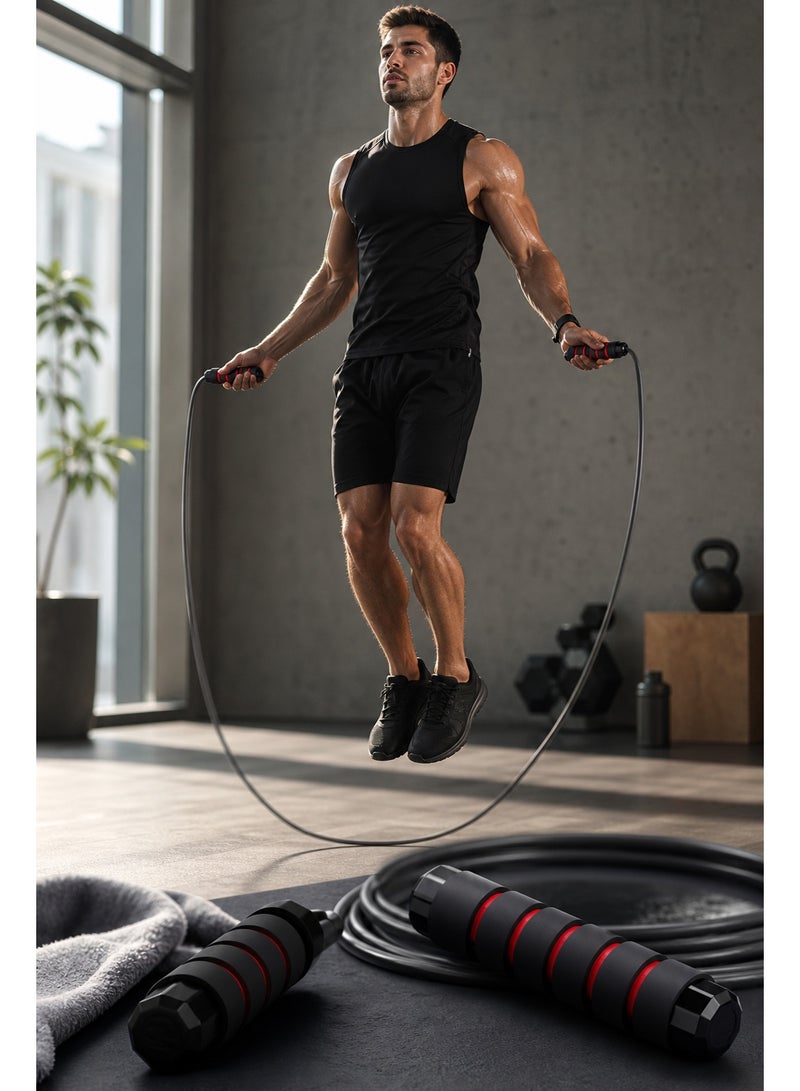 Jump Rope with High-Speed Ball Bearings – Adjustable PVC Skipping Rope with Anti-Slip Foam Handle for Men Women Kids – Jumping Rope for Fitness, Weight Loss, Boxing & Ramadan Workout - Image 3