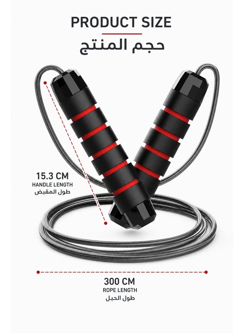 Jump Rope with High-Speed Ball Bearings – Adjustable PVC Skipping Rope with Anti-Slip Foam Handle for Men Women Kids – Jumping Rope for Fitness, Weight Loss, Boxing & Ramadan Workout - Image 5