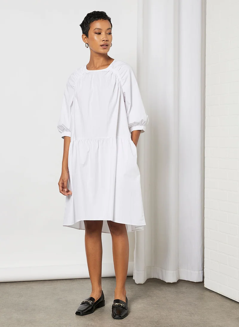 MANGO Puffed Sleeve Dress