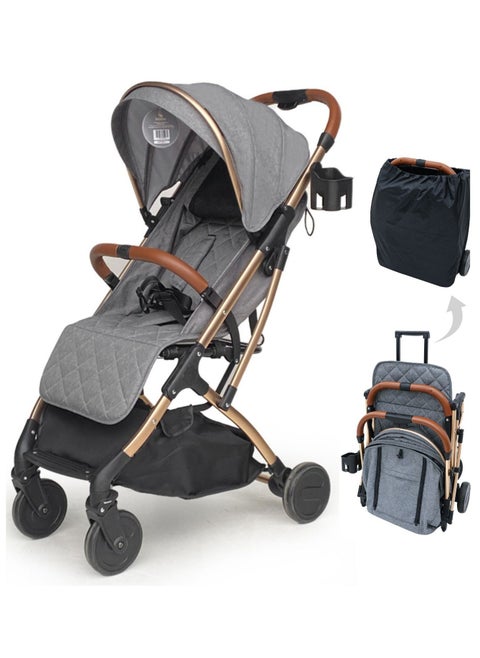 Chic Travel Baby Stroller Light Aluminum Frame One Second Folding With Hand Trolley Ideal For Airplane Cabin