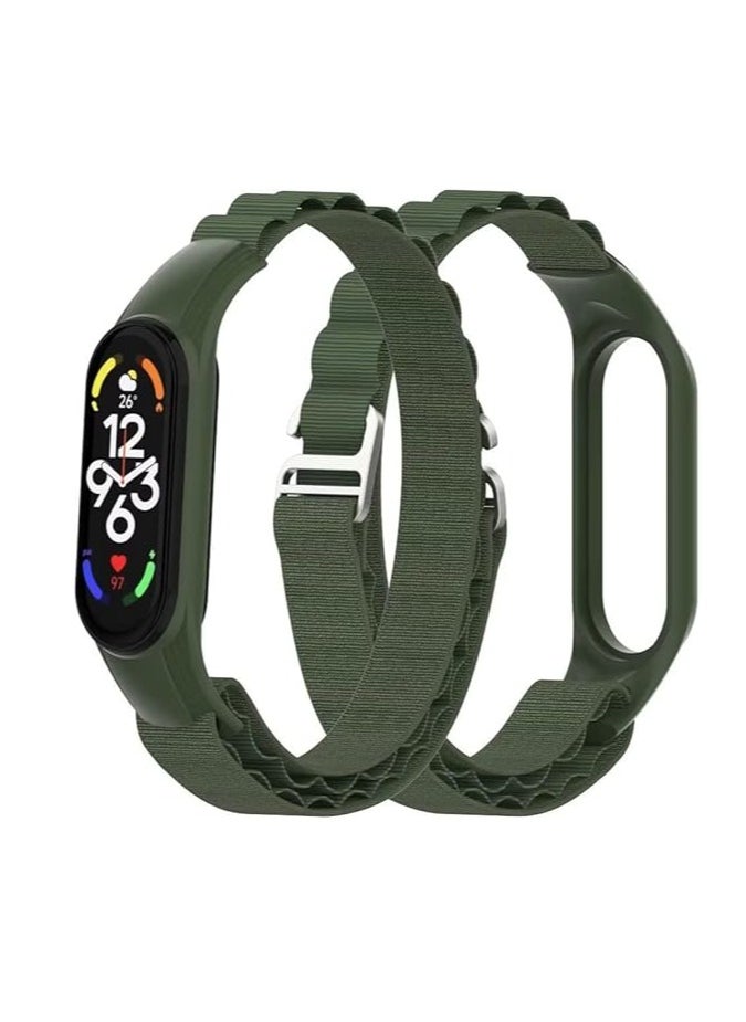 Generic Nylon Wristband Compatible for Xiaomi Mi Band 7/Mi Band 6/Mi Band 5/Mi Band 4/Mi Band 3, Adjustable Braided Elastic Solo Loop for Mi Band 7 6 5 4 3, Sport Strap Smart Watch Accessories  - Image 1