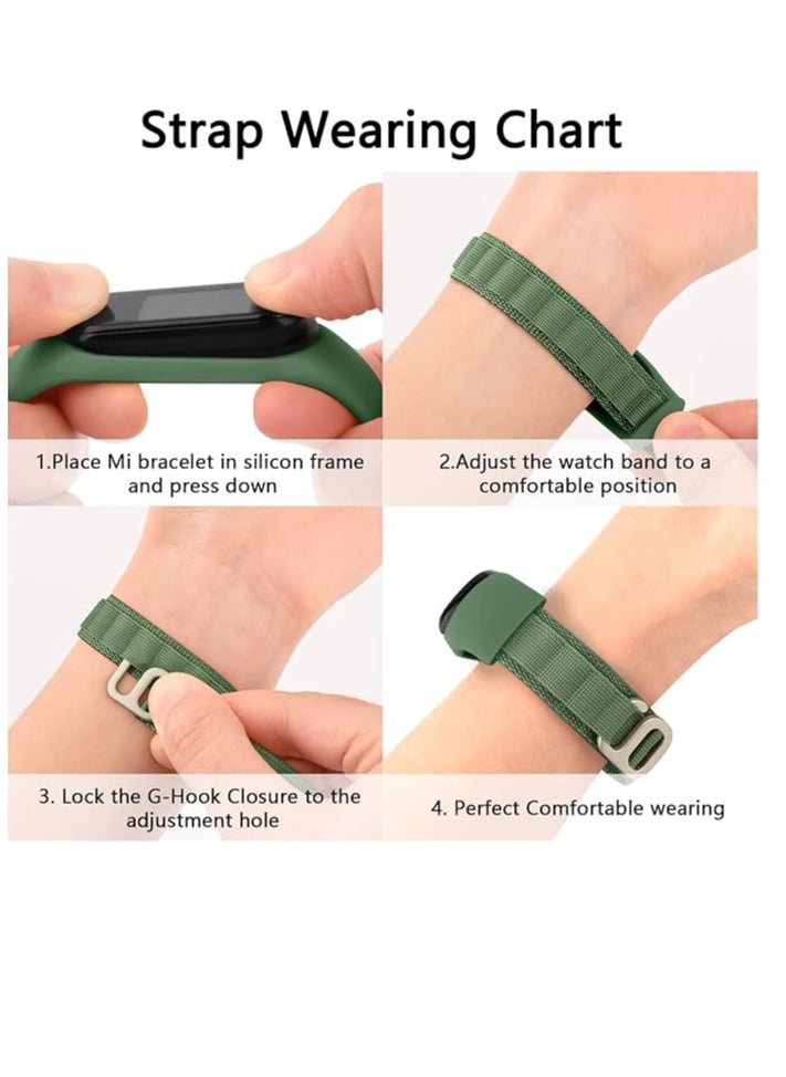 Generic Nylon Wristband Compatible for Xiaomi Mi Band 7/Mi Band 6/Mi Band 5/Mi Band 4/Mi Band 3, Adjustable Braided Elastic Solo Loop for Mi Band 7 6 5 4 3, Sport Strap Smart Watch Accessories  - Image 4