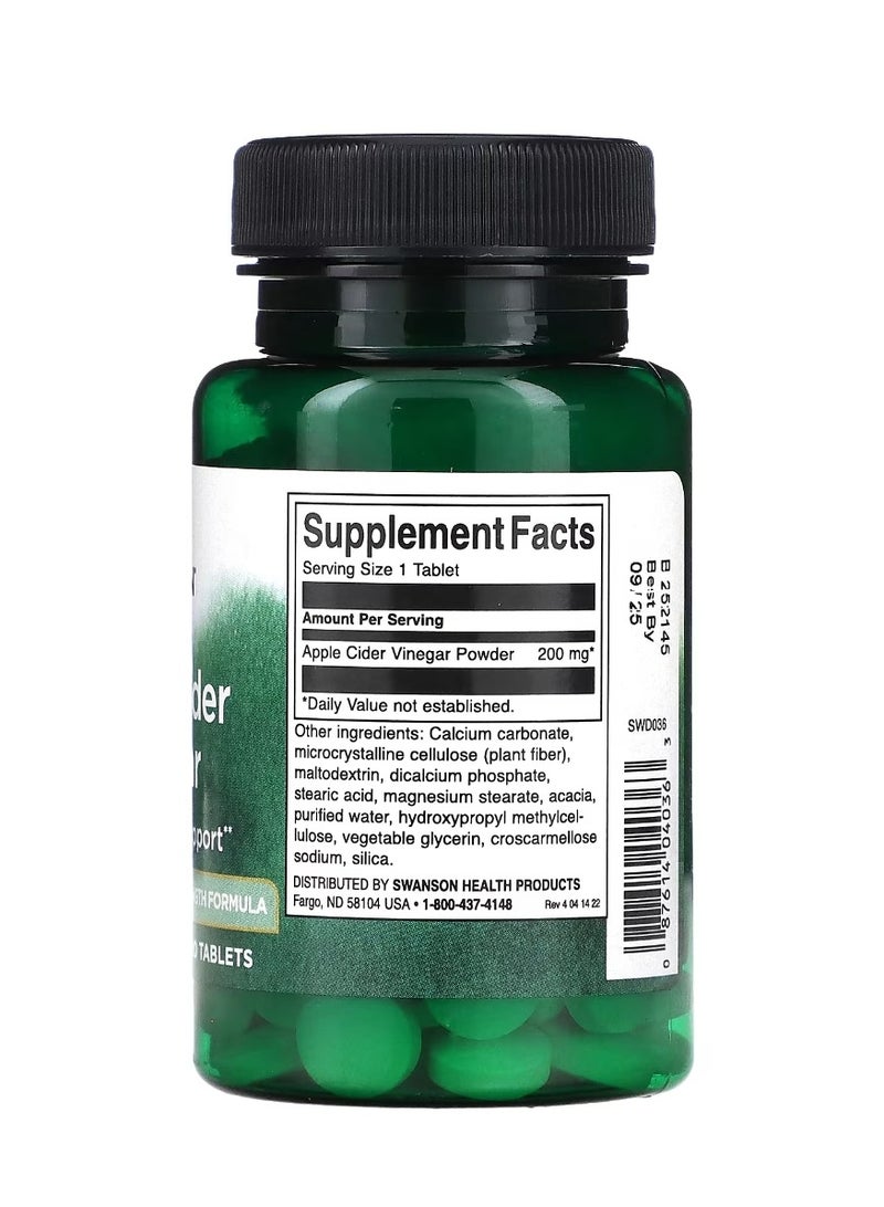 سوانسون خل التفاح 200 ملجم 120 قرص - Image 2