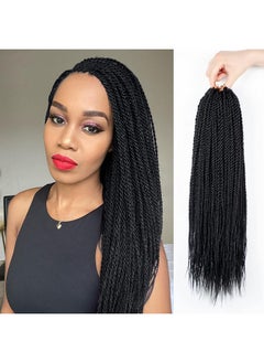 NAYOO Senegalese Twist Crochet Hair For Black Women 8 Packs 35 Strands/Pack Small Twist Crochet Braids Hair Hot Water Setting Crochet Braiding Hair Straight Ends(18 Inch 1B)  - Image 1