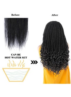 NAYOO Senegalese Twist Crochet Hair For Black Women 8 Packs 35 Strands/Pack Small Twist Crochet Braids Hair Hot Water Setting Crochet Braiding Hair Straight Ends(18 Inch 1B)  - Image 4