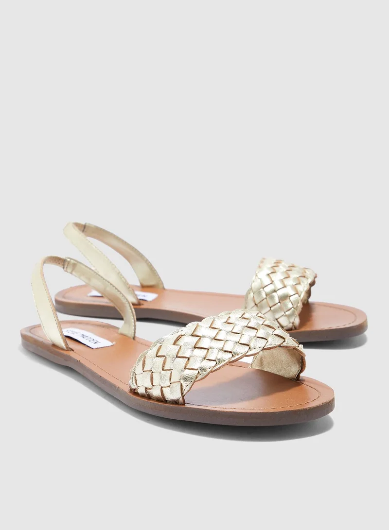 STEVE MADDEN Addison Ankle Strap Sandal - gold
