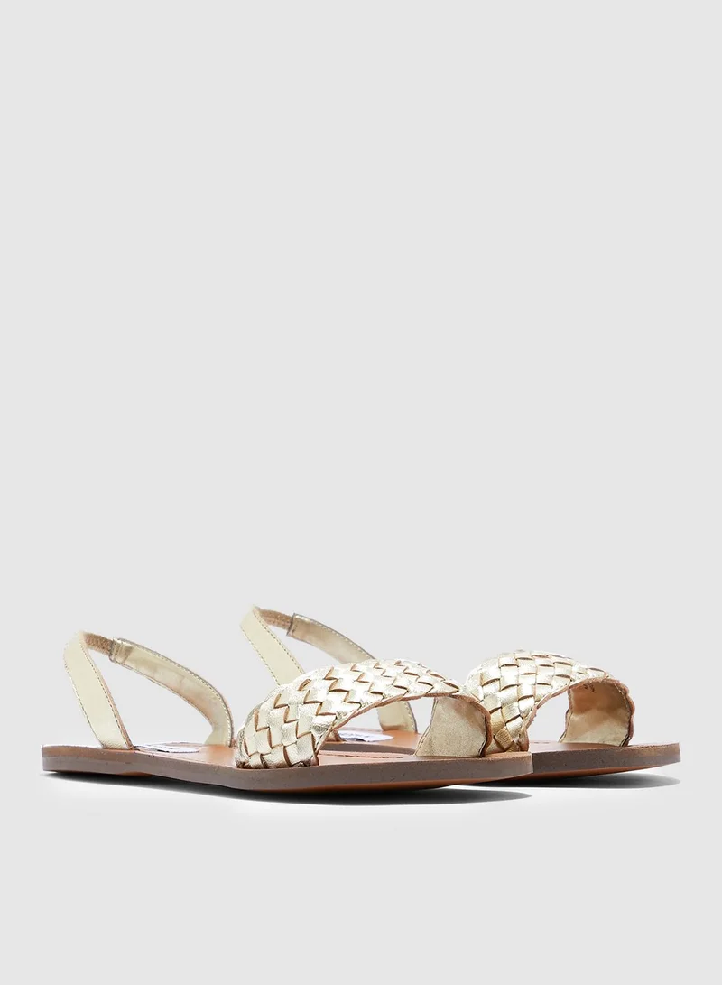 STEVE MADDEN Addison Ankle Strap Sandal - gold