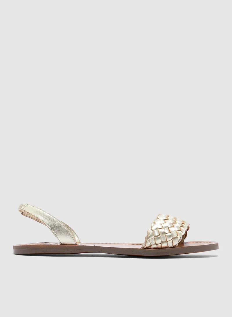 STEVE MADDEN Addison Ankle Strap Sandal - gold