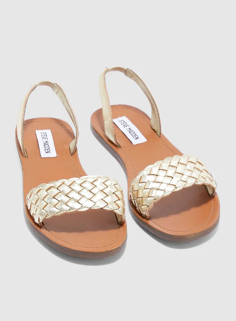 STEVE MADDEN Addison Ankle Strap Sandal - gold