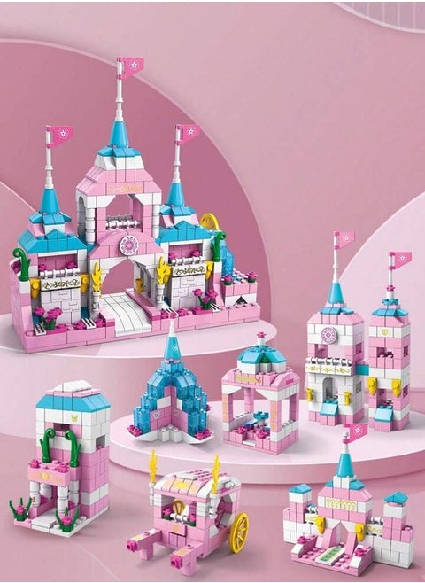 6 in 1, Building Blocks Set and Gift Handle Toy, castle , 1000pcs