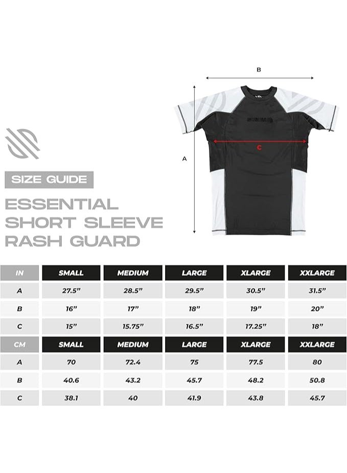 Sanabul  Essential Short Sleeve Compression Shirt For Men | Mma Wrestling Jiu Jitsu Bjj Base Layer Rash Guard | Workout Men'S Compression Shirt (Small, White) - Image 2