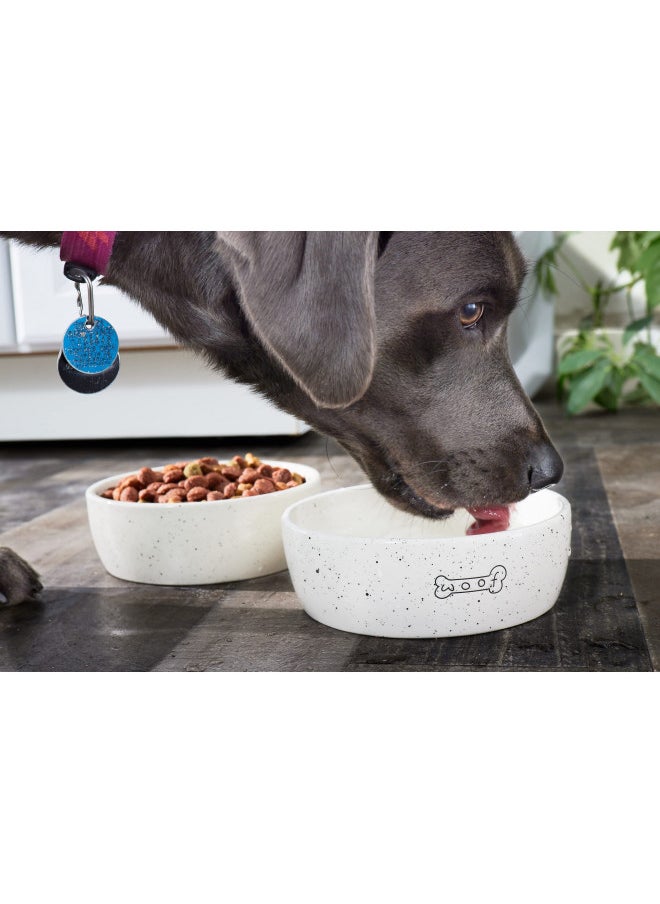 pearhead Pearhead Woof Pet Bowl, Dog Water and Food Dish, Pet Owner Dog Accessory, Ceramic, White, Microwave and Dishwasher Safe, Holds 3 Cups, 24 oz  - Image 2