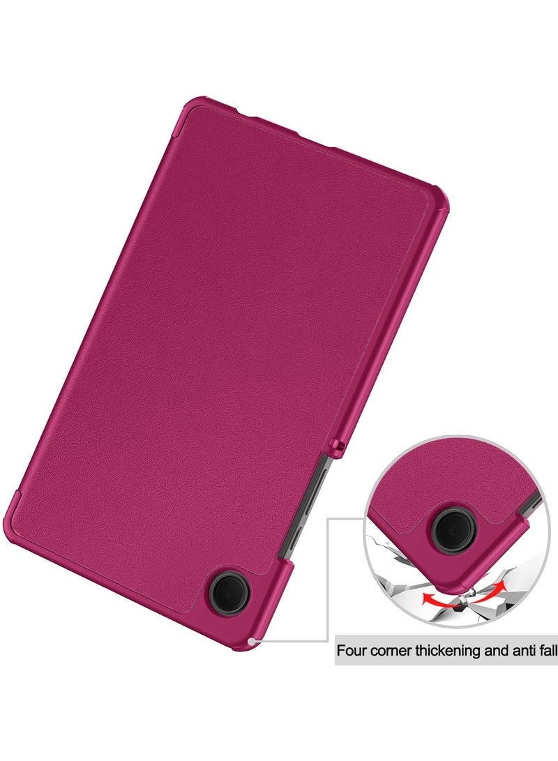 Wtech Smart Flip Auto Awake/Auto Sleep Leather Texture With Pen Holder Case Cover For Samsung Galaxy Tab A9 Plus 5G 2023 (X216, X215, X210) 11.0 Inch Plum - Image 3