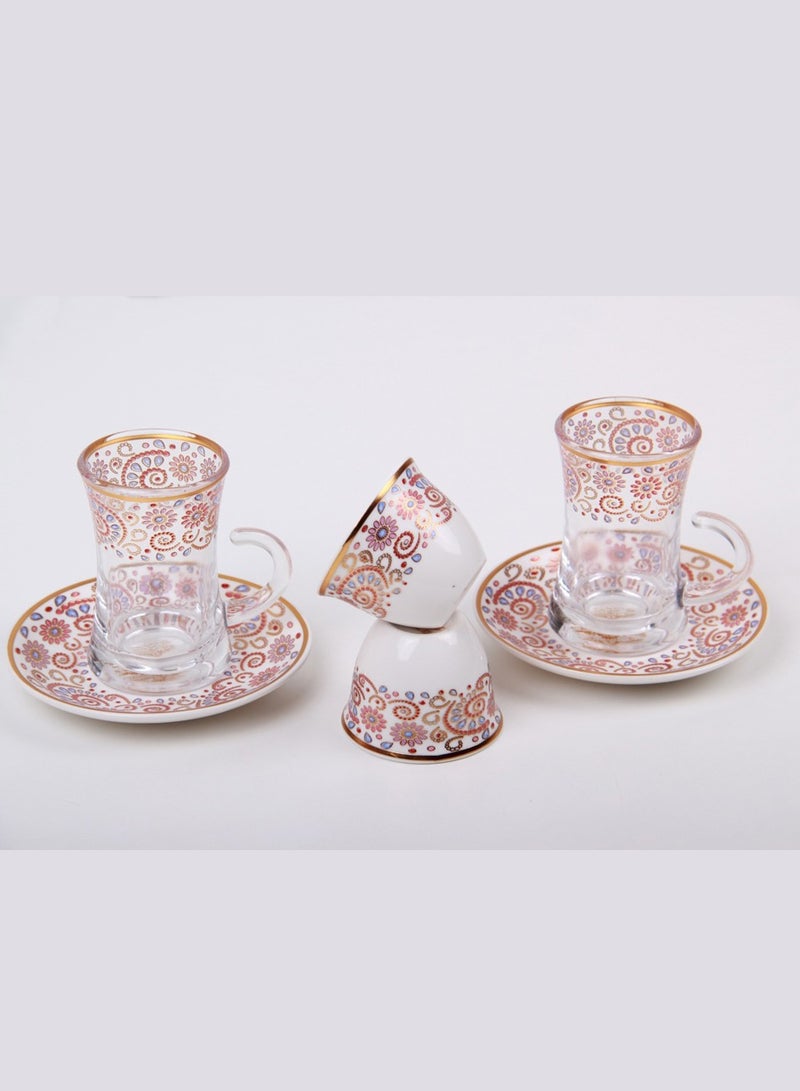 A set of tea cups and coffee cups with saucers.  - Image 2