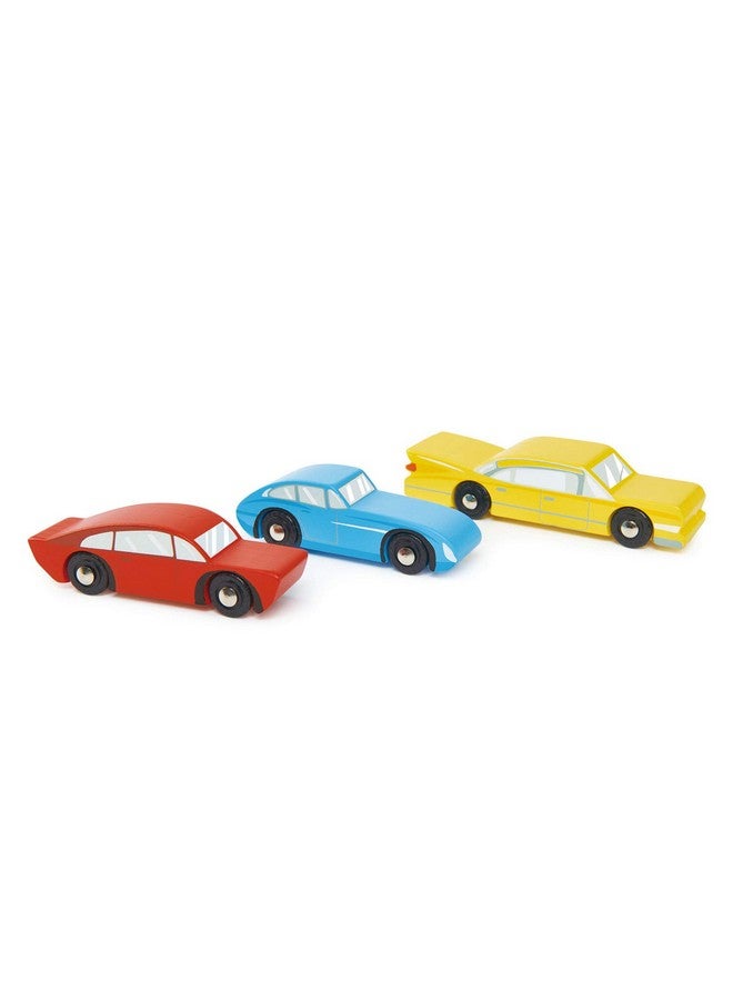 Tender Leaf Toys Tender Leaf Toys - Retro Cars - Three Vintage Solid Wood Super Car Set Made with Premium Quality Materials - Encourages Imaginative Roleplay and Develops Fine Motor Skills for Children 3+ - Image 1