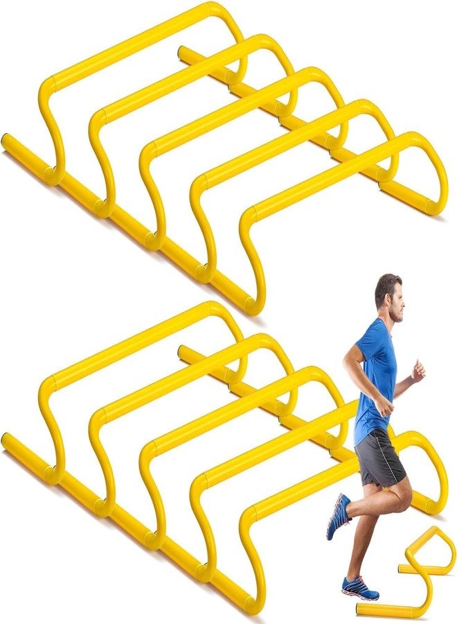 YMD 10Pc 6" Speed Agility Training Hurdles Detachable Training Hurdle Agility PVC Speed Hurdles (for Adults, Children Pack of 10) - Image 1