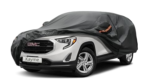 Kayme 7 Layers SUV Car Cover Custom Fit for GMC Terrain 20102025 Waterproof All Weather for Automobiles Outdoor Full Cover Rain Sun UV ProtectionBlack