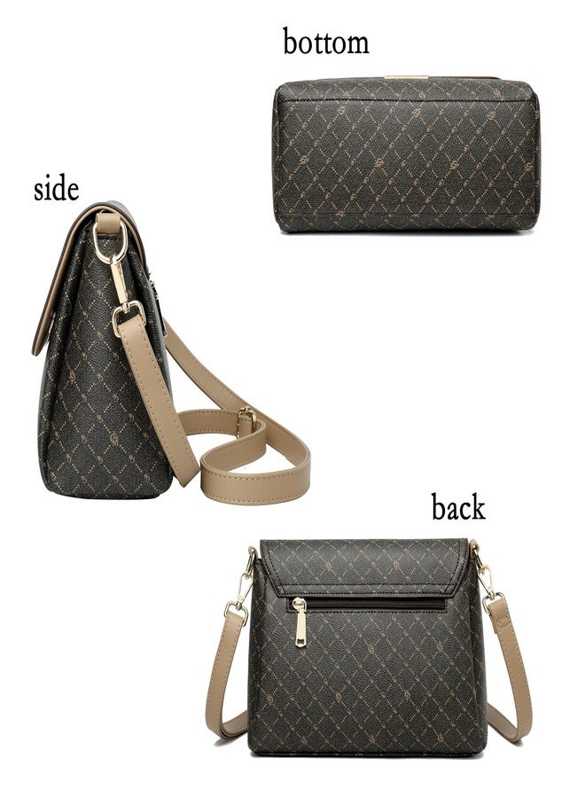FSD.WG FSD. WG Purses for Women Fashion Quilted Crossbody Bag Leather Ladies Shoulder Purses Messenger Handbag Wallet - Image 3