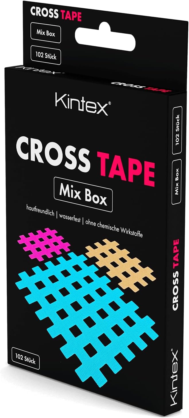 Kintex CrossTape MixBox 102 Plasters Mixed Beige Blue Pink Acupuncture Trigger Grid Plaster Grid Tape Set of 3 Sizes Type A B C - Image 2