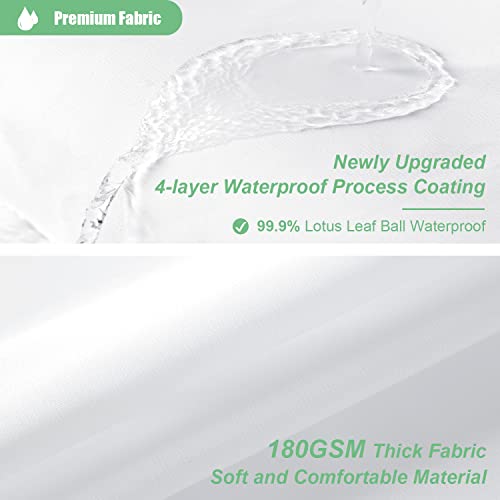 Dynamene Extra Long Shower Curtains - 72 x 84 Inches Long Textured Tufted Chenille Striped Fabric Bathroom Shower Curtain, Tall Modern Shabby Chic Waterproof Cloth Shower Curtain Set with Hooks, White - Image 4